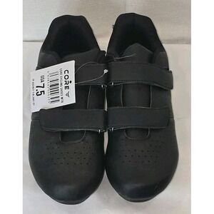 Core Cycling Shoes MTB Mens‎ 7.5 Black Mountain Bike SPD Cleat Compatible New